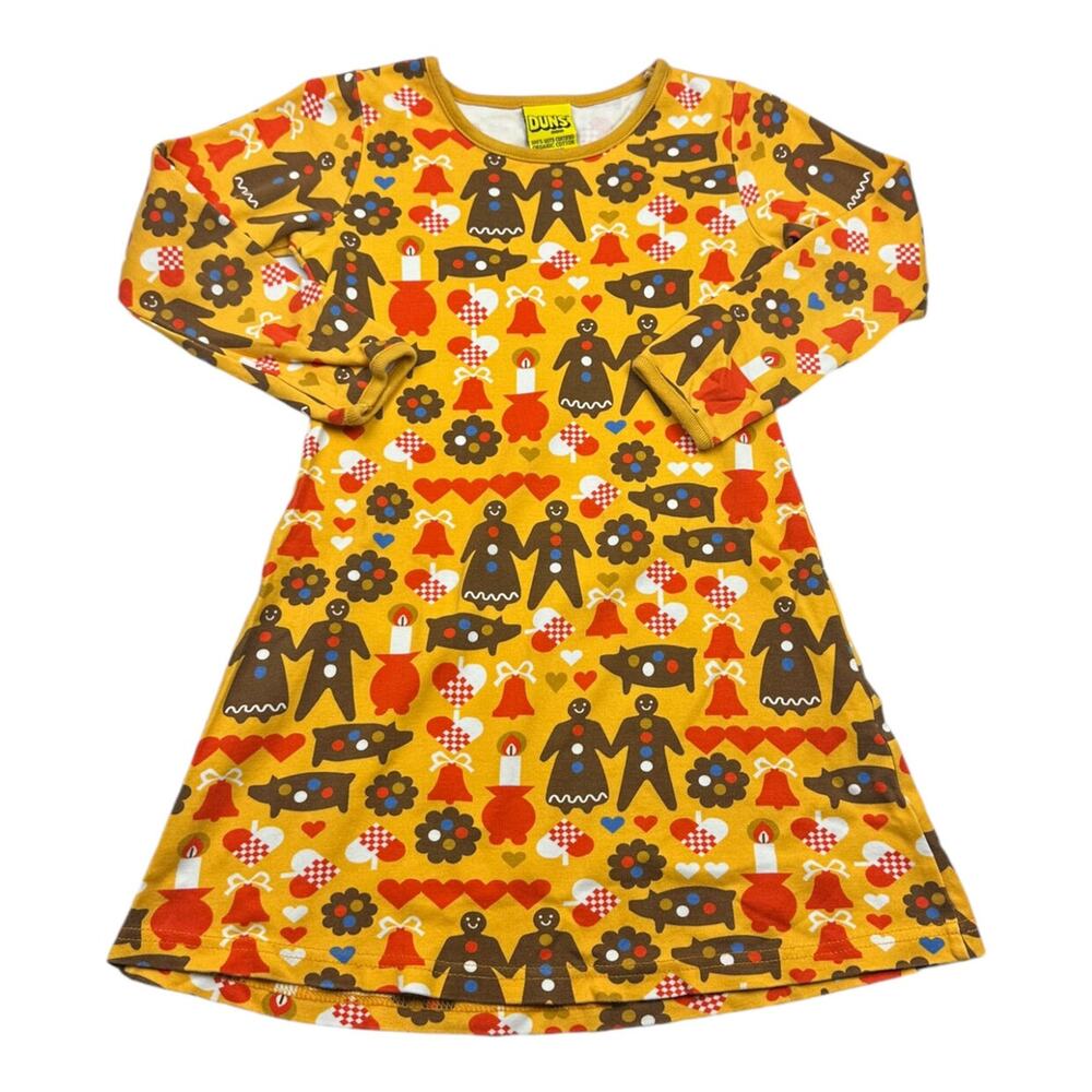 Girls DUNS Gingerbread Man Organic Dress Size 4/5